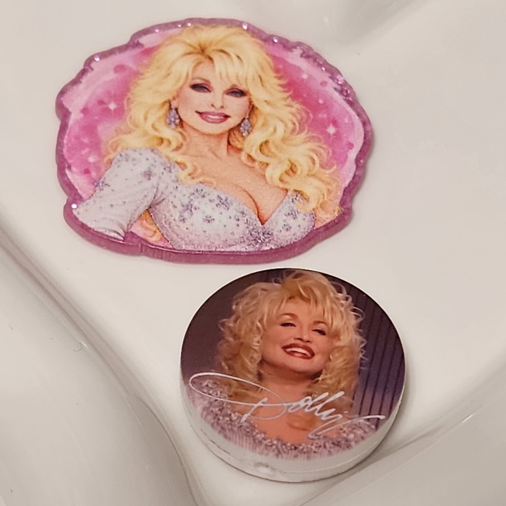 Doll Flatback Focal Bead Icon Beaded Pen Badge Acrylic Country Music Keychain